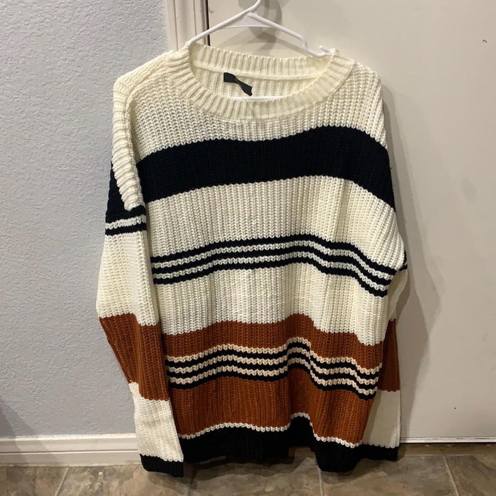 Cream striped sweater